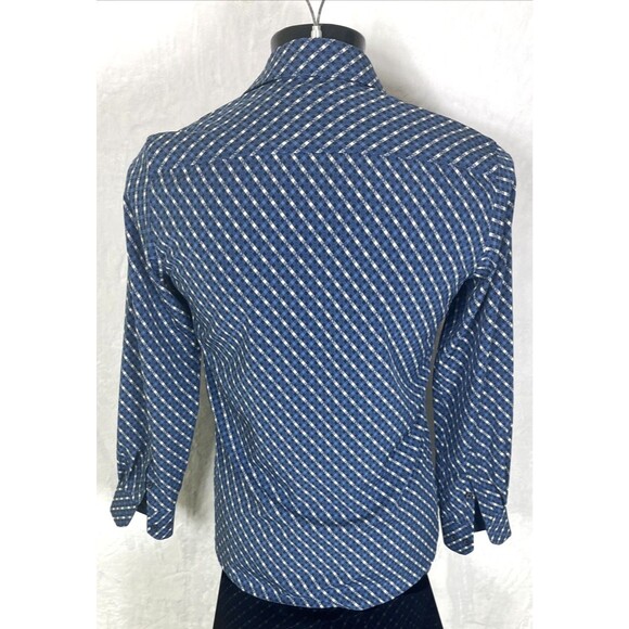 Tom Baine Performance Shirt Slim Fit Button Down Blue White Small 14-14-1/2 - Picture 3 of 9